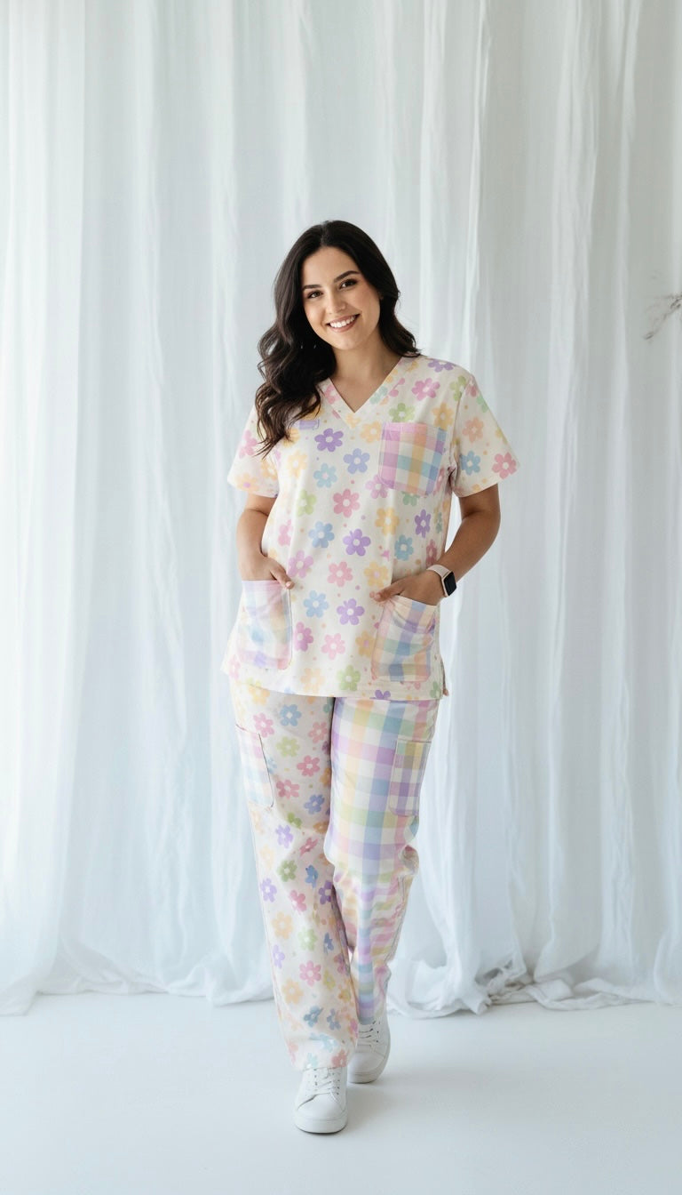 Pre order - Petal picnic Scrub Set