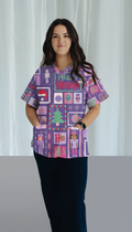 Paging Santa Scrub Top