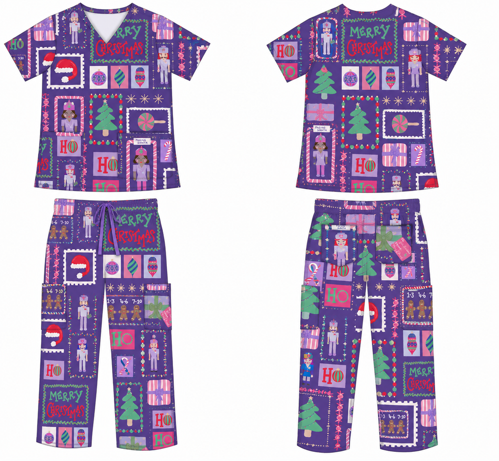 Paging Santa Scrub Set