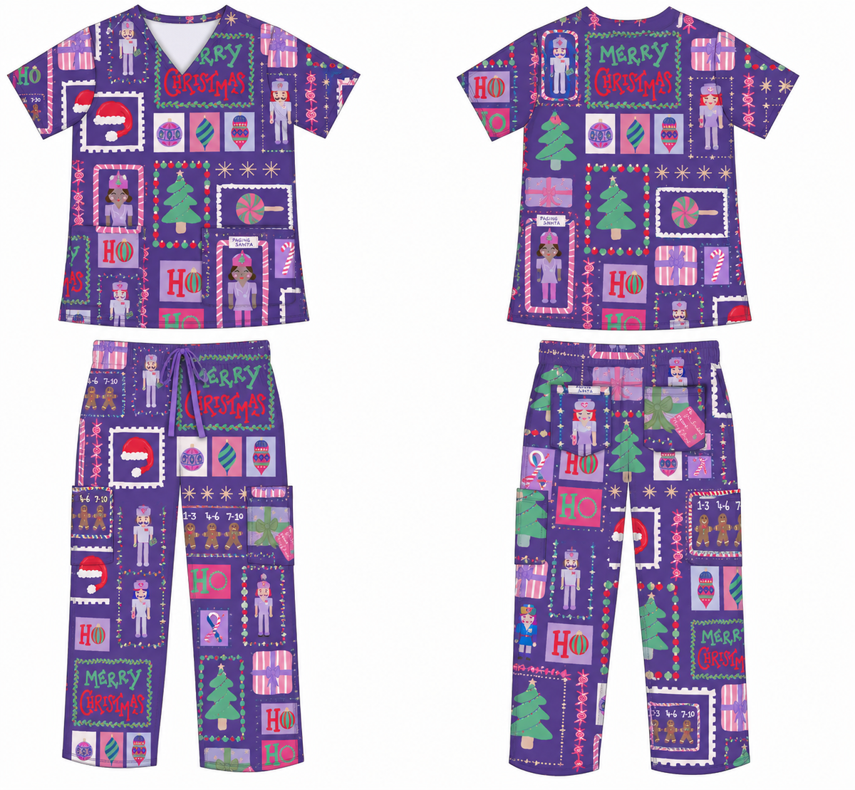 Paging Santa Scrub Set