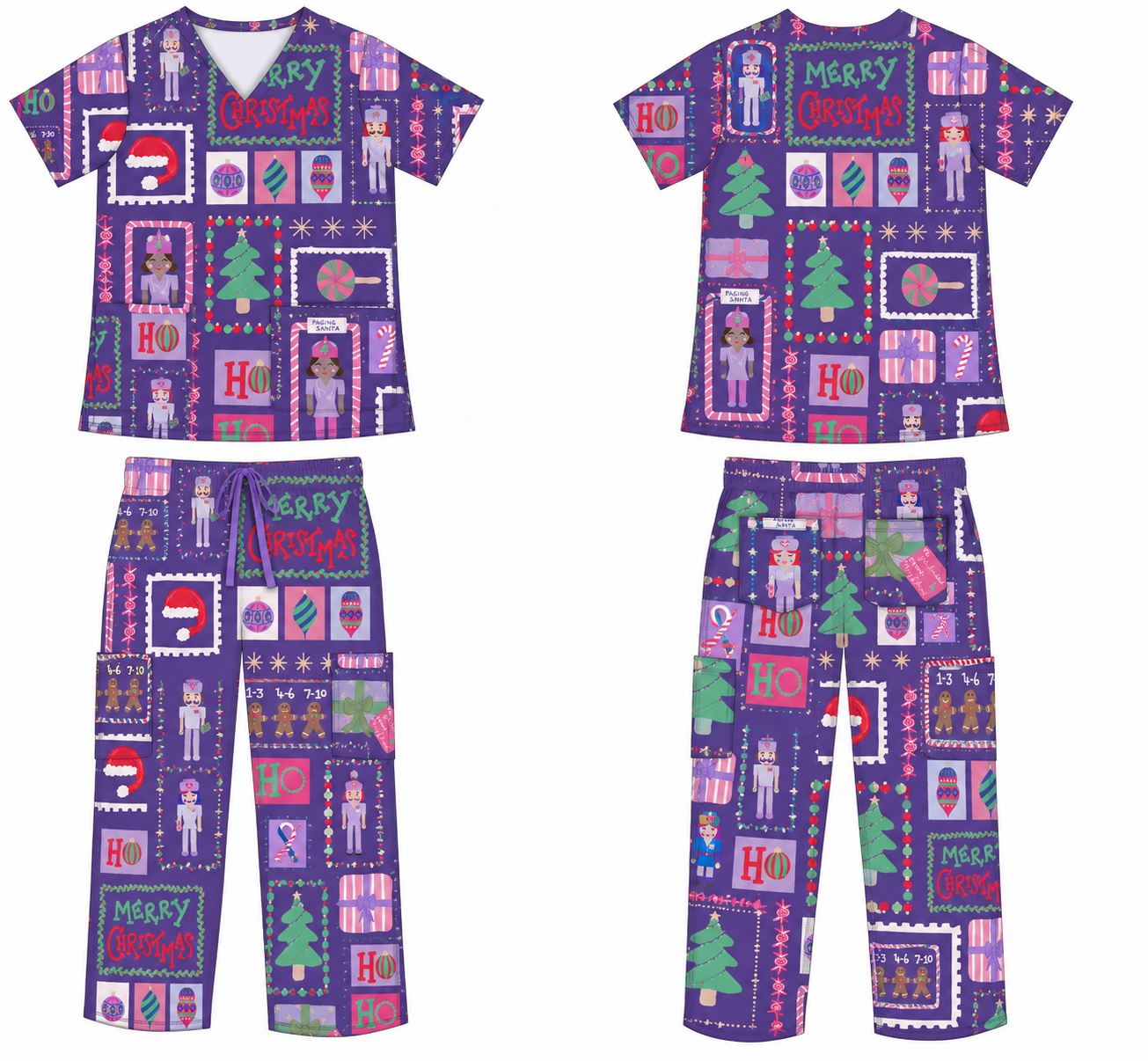 Paging Santa Scrub Set