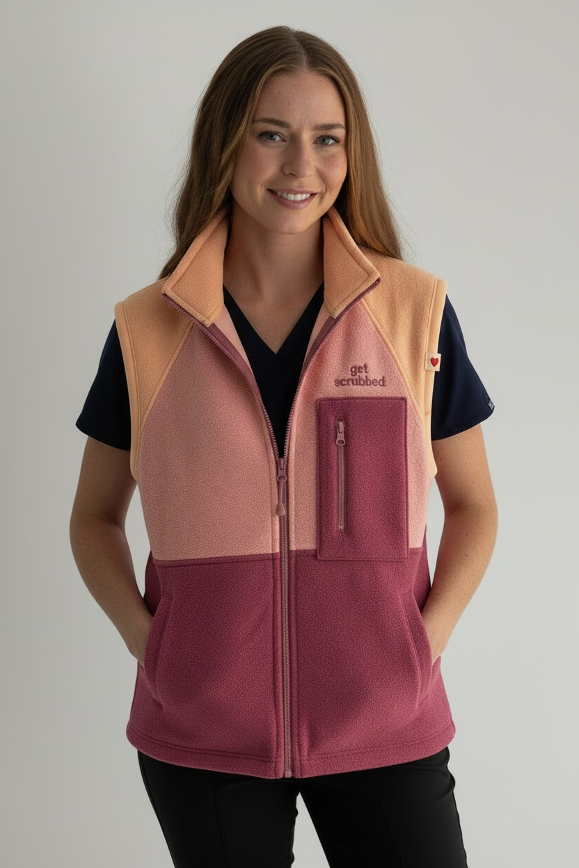 Code Peachy Pink Scrub Vest