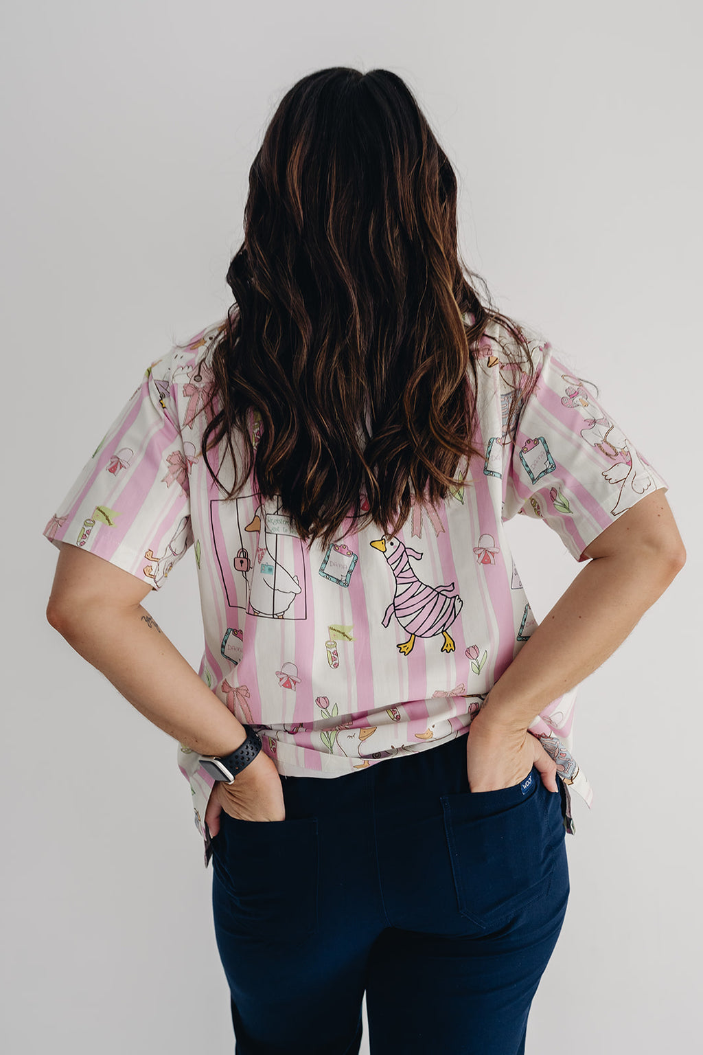 Silly Nurse Goose Scrub Top