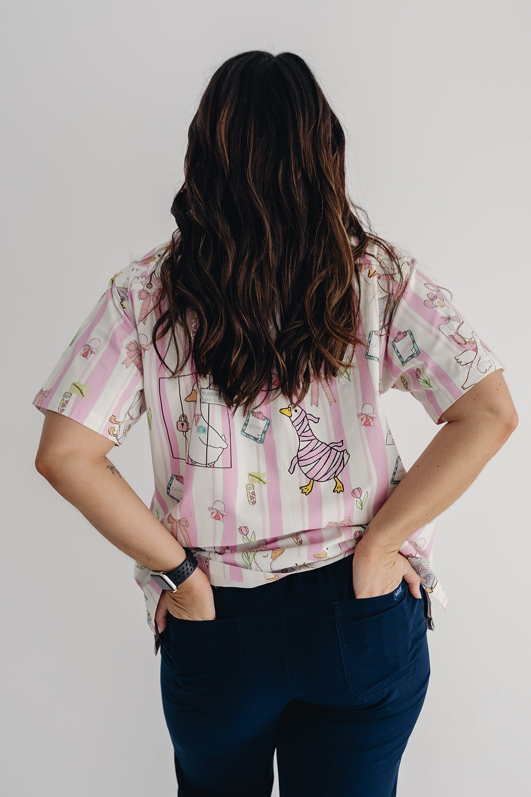 Silly Nurse Goose Scrub Top
