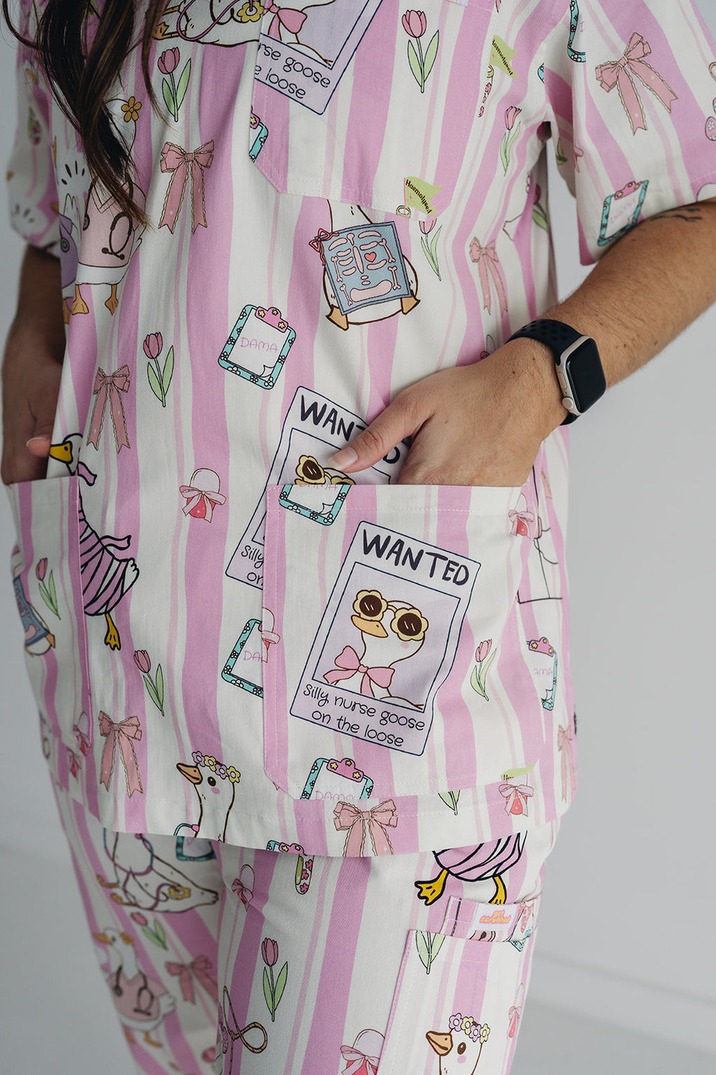 Silly Nurse Goose Scrub Set