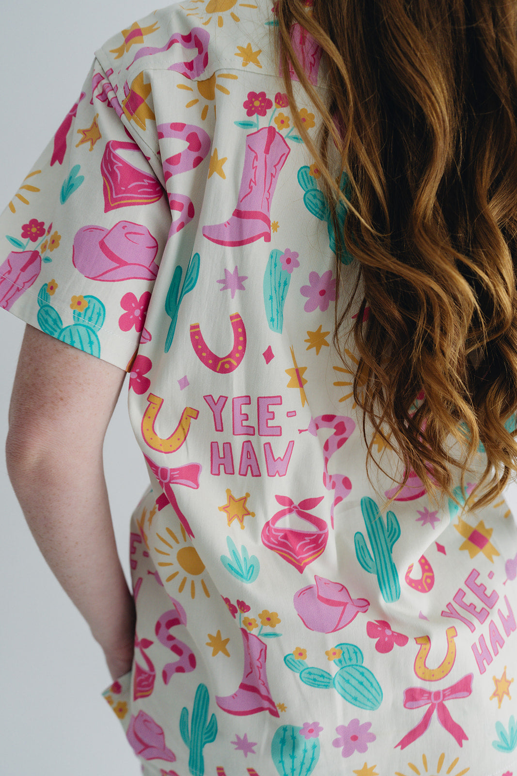 Yeehaw & CPR Scrub Top