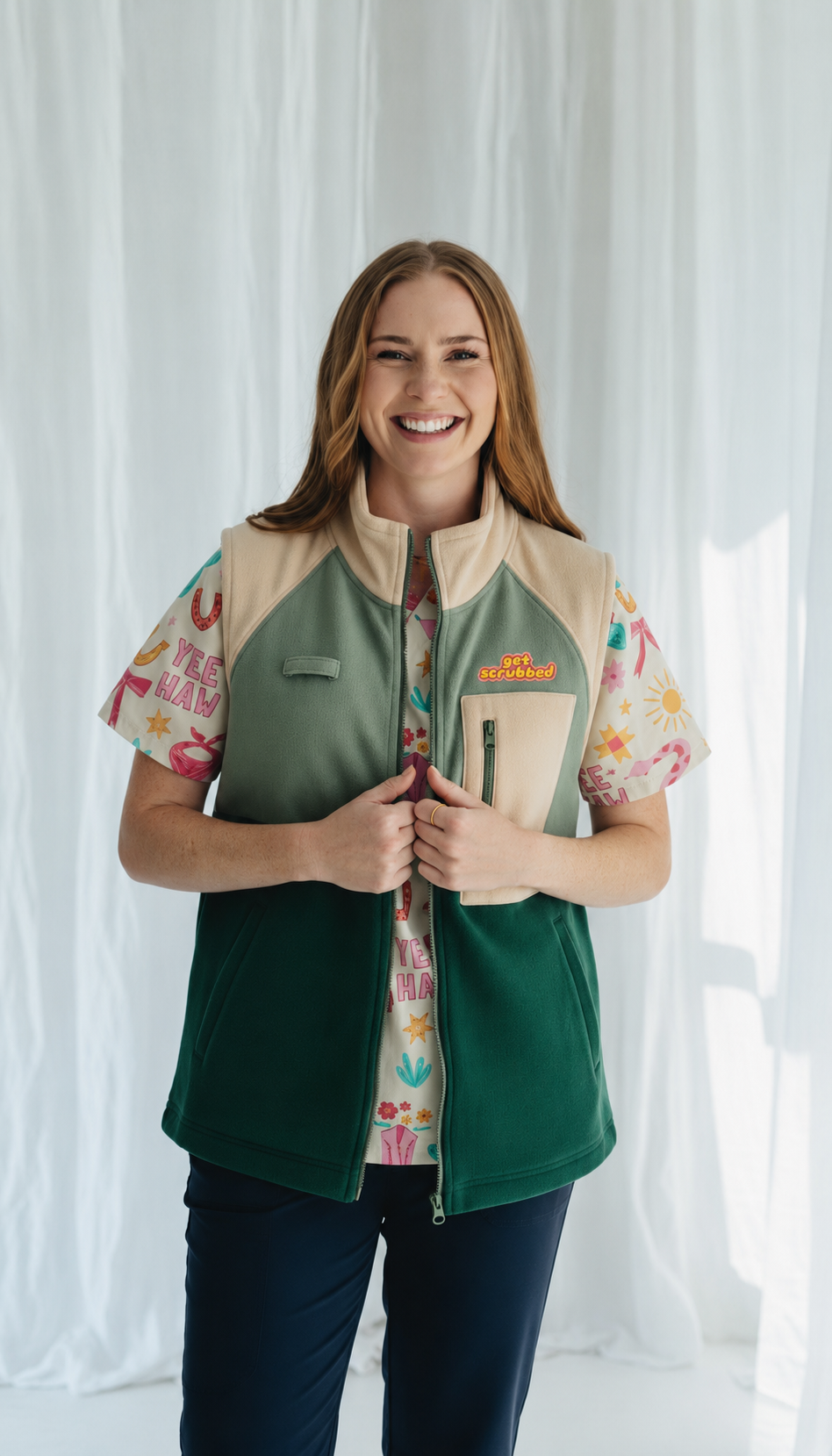 Green Flag Scrub Vest