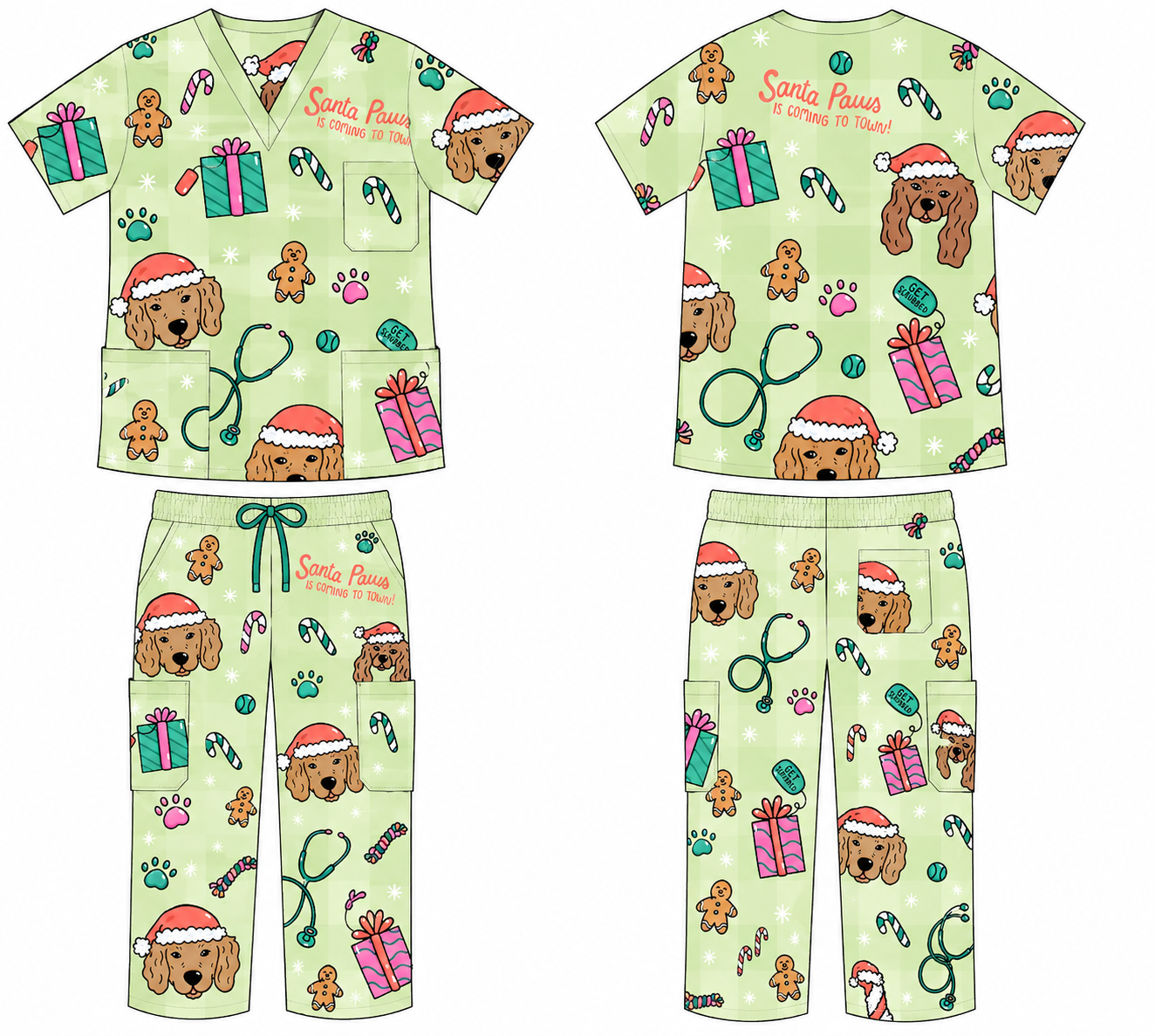 Santa Paws Scrub Set