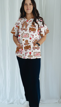 Gingerbread Express Scrub Top