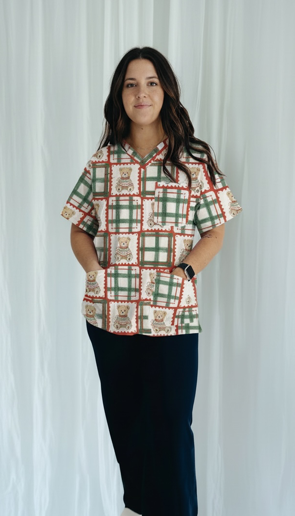 Beary Christmas Scrub Top