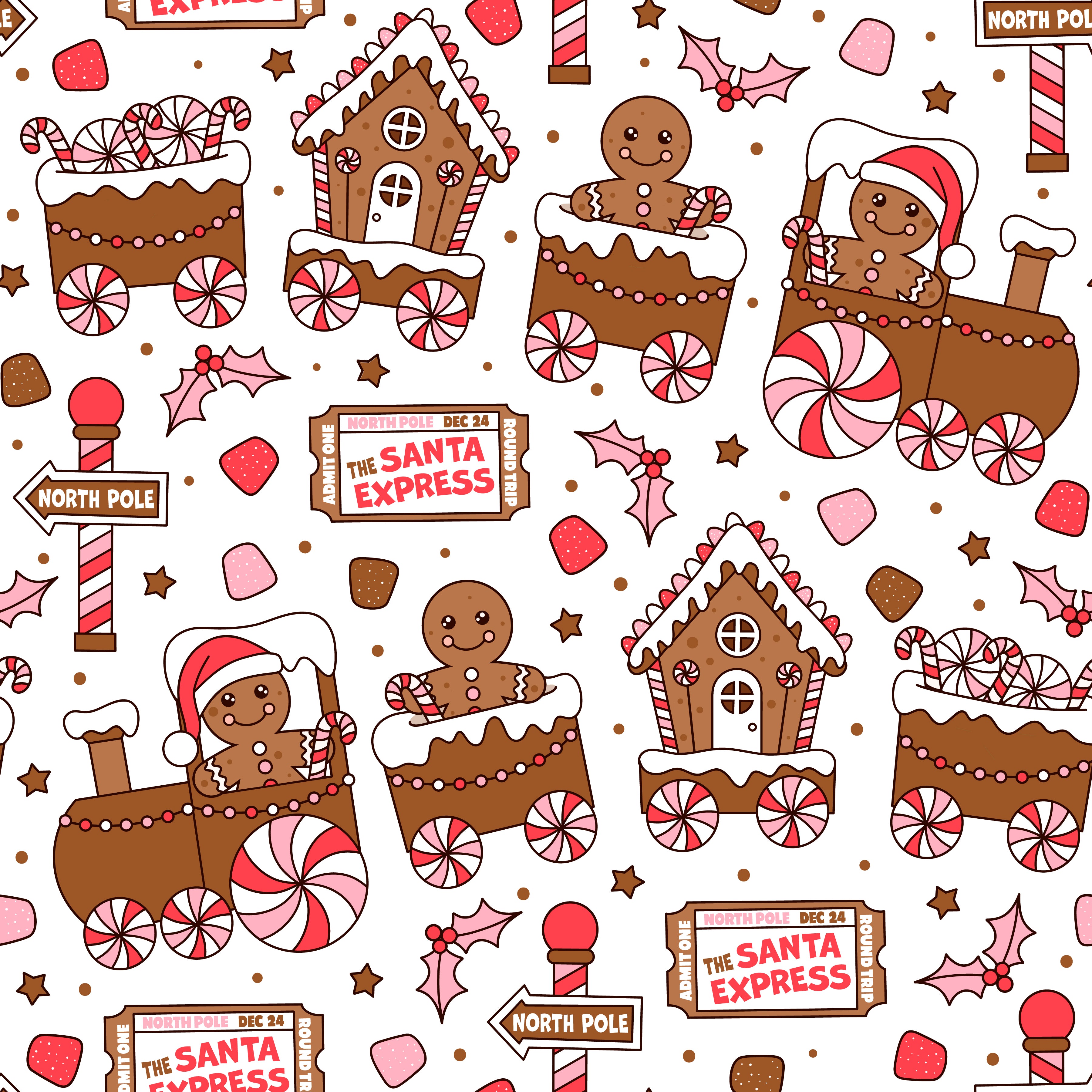 Gingerbread Express Scrub Set