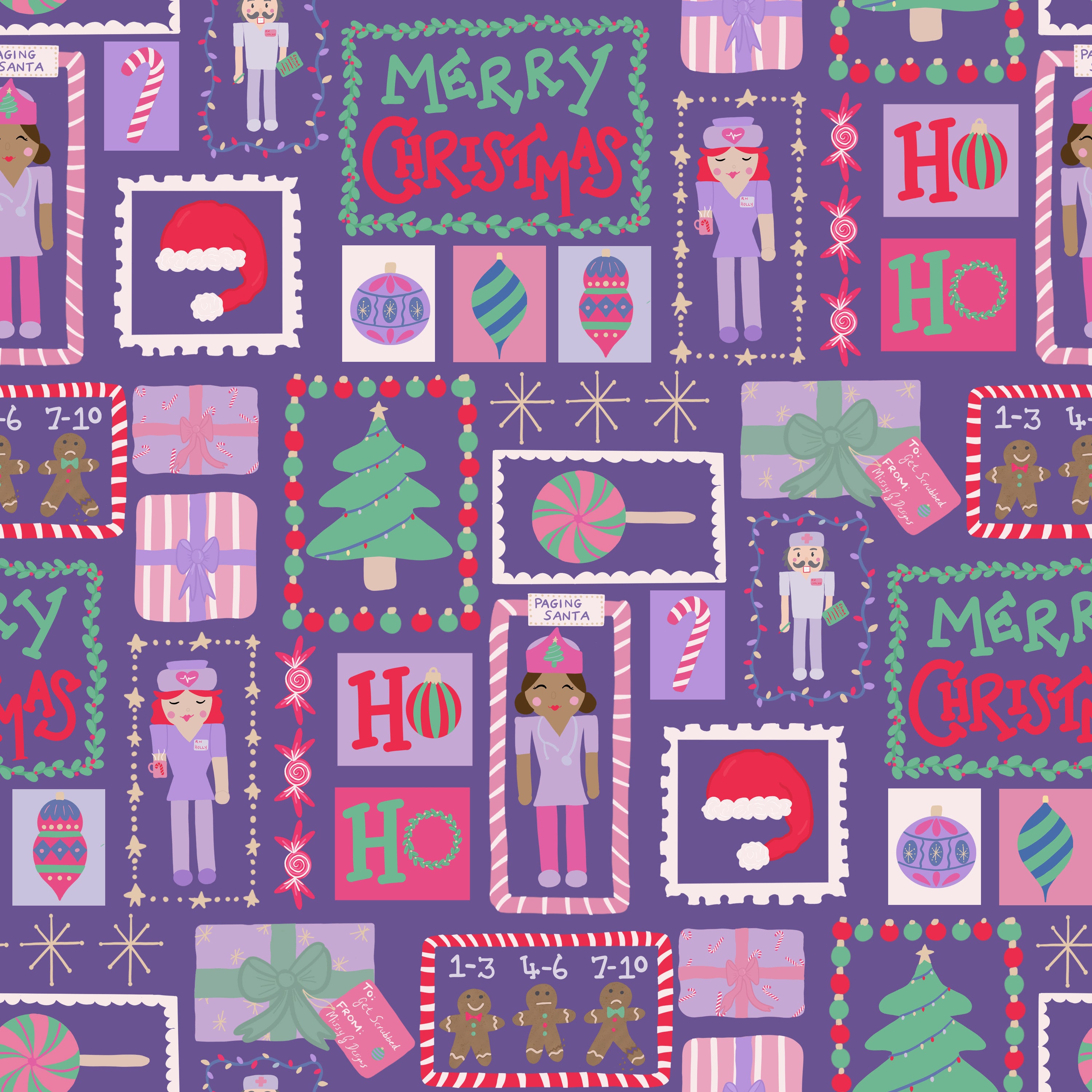 Paging Santa Scrub Set